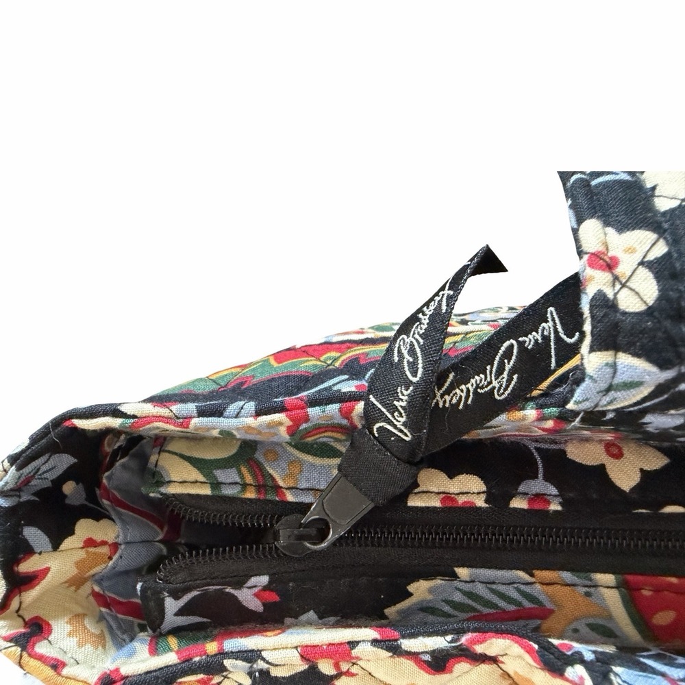 Vera Bradley Villager Versailles Floral Quilted Tote Handbag in Black Retired - Picture 5 of 12